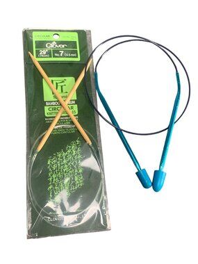 Circular Knitting Needles Clover 29" (74cm) No. 7 (4.5mm) Bamboo & Aluminum Set